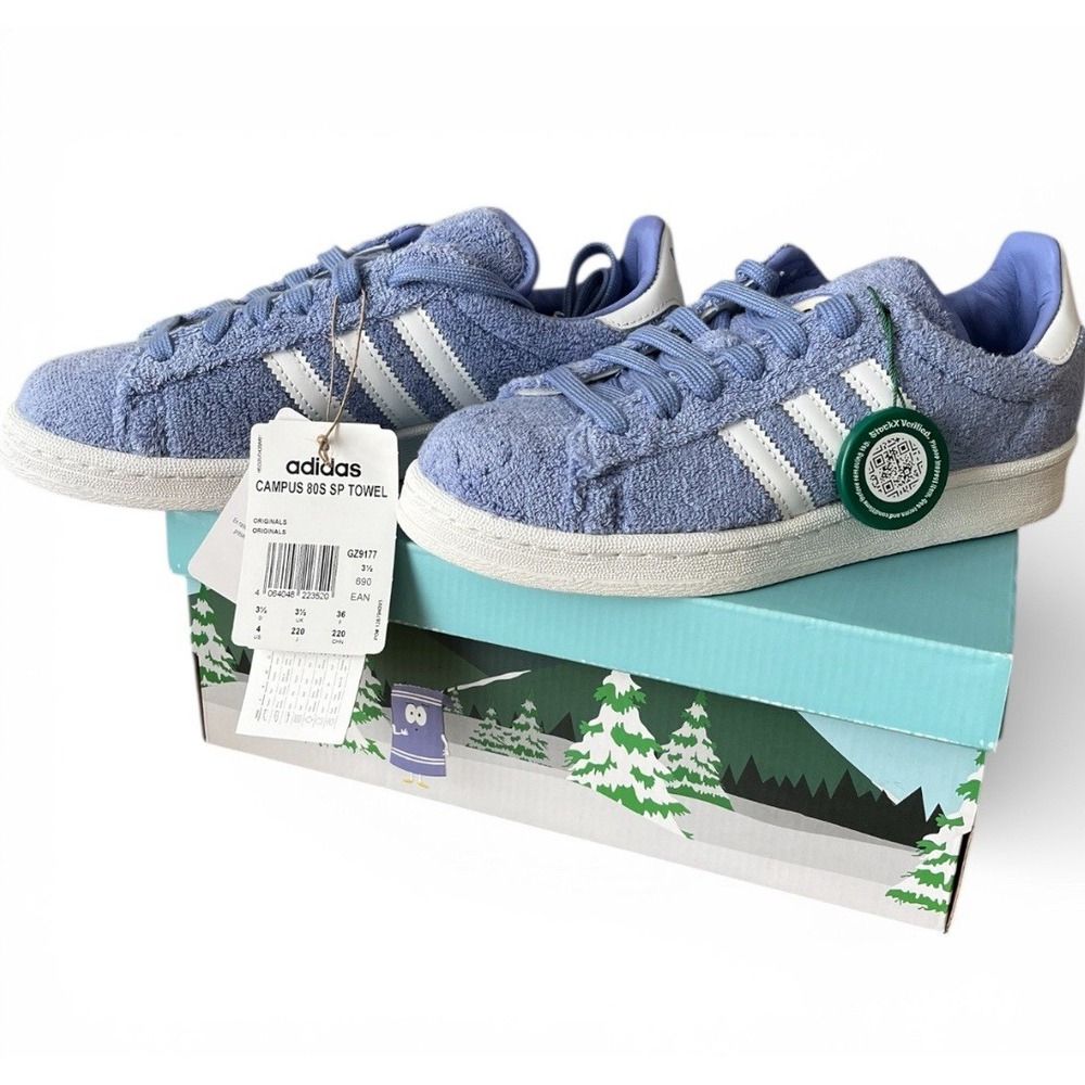 Adidas Campus 80s x South Park Towelie Chalk Purple Terry Sneakers USA 4/ EU 36